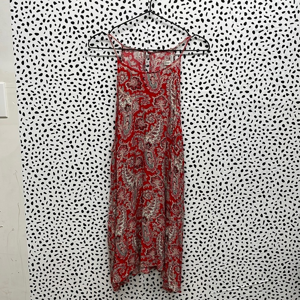 AEO Red Paisley Mini Swing Dress